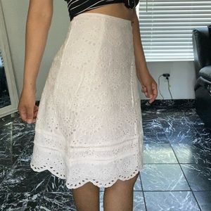 Crochet white skirt